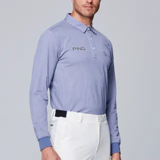 【PING】男款隱約圖騰吸濕排汗長袖POLO衫-黑(GOLF/高爾夫球衫/PA23217-88) 歷史價格詳細信息
