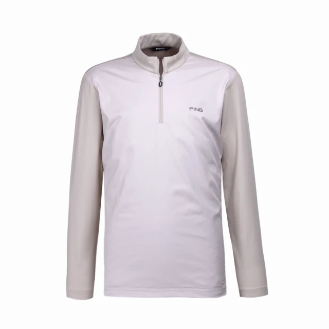 【PING】男款素面剪接抗UV長袖立領上衣-白(吸濕排汗/蓄熱保暖/GOLF/高爾夫球衫/PA24223-73) 歷史價格詳細信息