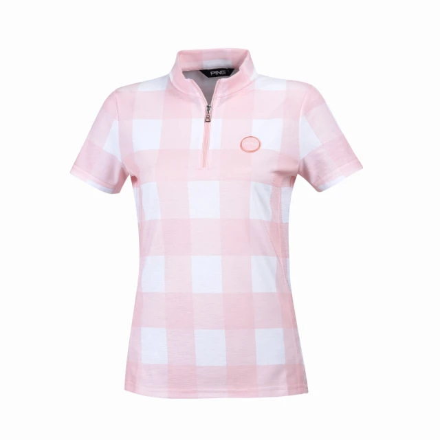 【PING】女款格紋短袖GOLF POLO衫-白(吸濕排汗/抗UV/高爾夫球衫/RA21109-87) 歷史價格詳細信息