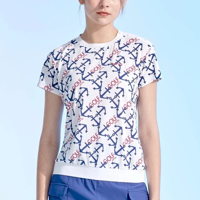 【PING】女款海洋圖騰吸濕排汗抗UV短袖POLO衫-綠(GOLF/高爾夫球衫/RA17110-43) 歷史價格詳細信息