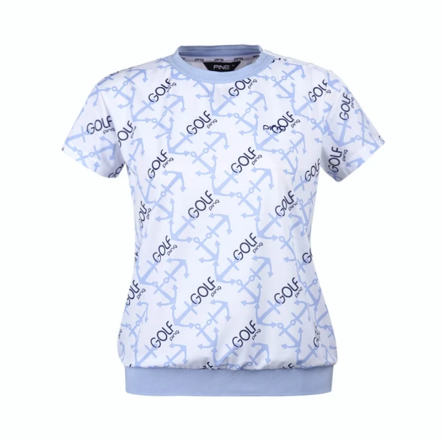 【PING】女款海洋圖騰吸濕排汗抗UV短袖POLO衫-綠(GOLF/高爾夫球衫/RA17110-43) 歷史價格詳細信息