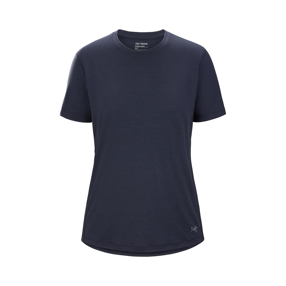 【ARCTERYX 始祖鳥】女 Lana 彈性短袖圓領防曬快乾排汗衣(美利奴混紡) X000007443-30801 黑寶石 歷史價格詳細信息