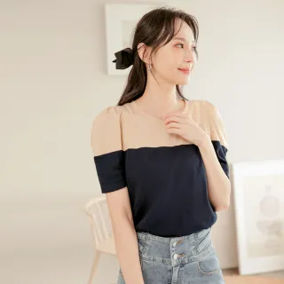 【OB 嚴選】高含棉圓領拼接印花層次荷葉短袖上衣 《AB15910》 歷史價格詳細信息