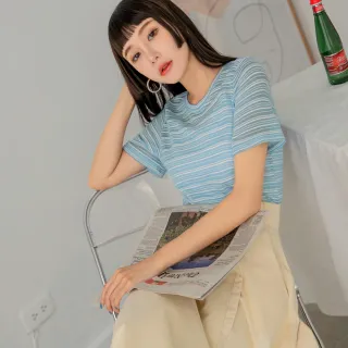 OB嚴選 彈力針織坑條撞色滾邊後交叉上衣-親子款(童) 《QA1677》 歷史價格詳細信息