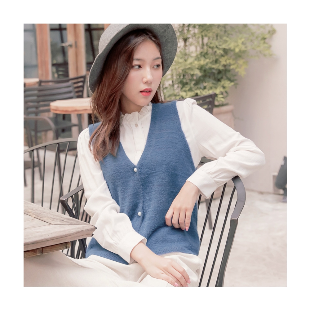 珍珠針織背心女2024新款U型領顯瘦薄款透氣重工無袖上衣 高級感風 歷史價格詳細信息