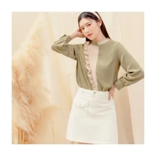 【OB 嚴選】不易皺小高領後綁帶前短後長蓬袖上衣 《AB16393》 歷史價格詳細信息