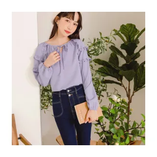 【OB 嚴選】浪漫荷葉V領可收腰雪紡印花不易皺上衣 《AB14916》 歷史價格詳細信息