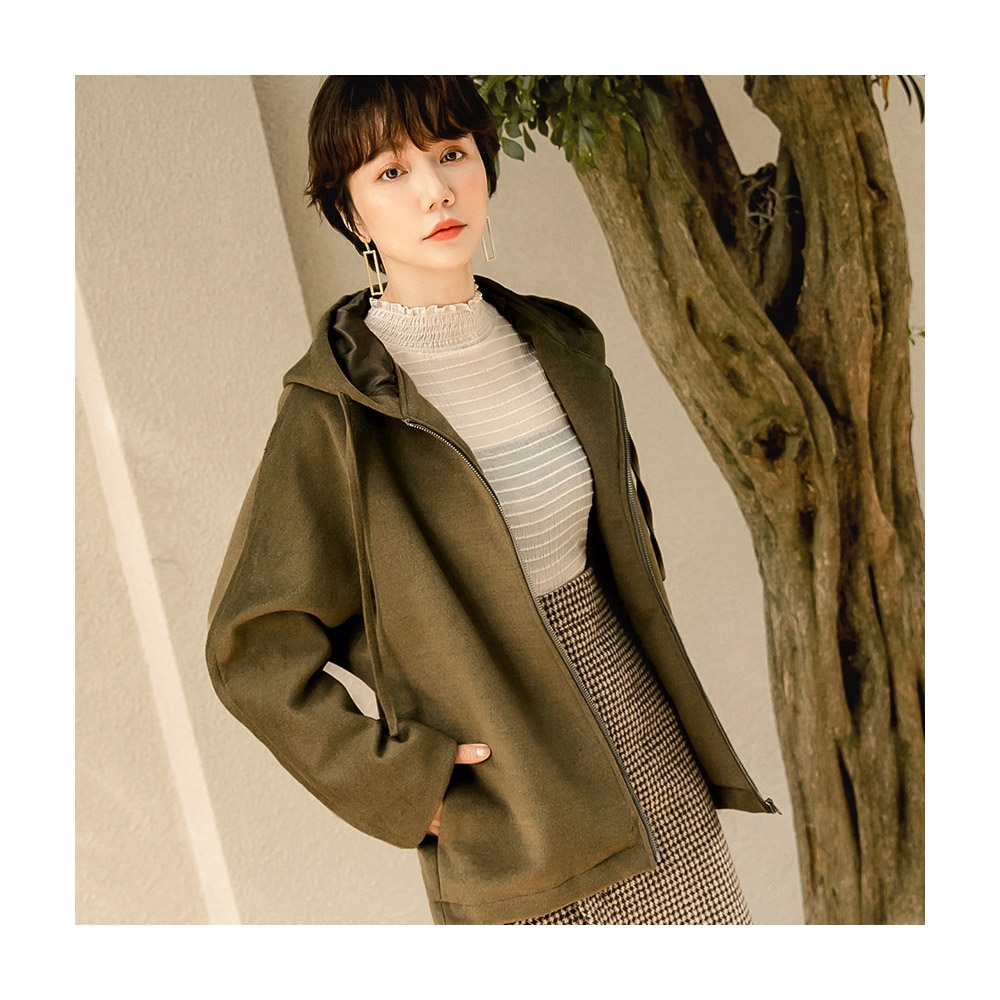 【OB 嚴選】質感厚實溫暖毛呢拉鍊連帽長袖外套 《EA3197》 價格比較,價格查詢,歷史價格詳細信息