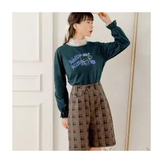 OB嚴選 KITTY妝可愛系列．純棉造型荷葉縮口袖圓領上衣 《KB1390》 歷史價格詳細信息