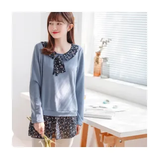 【OB 嚴選】碎花雪紡拼接羅紋長袖上衣 《AB5675》 歷史價格詳細信息