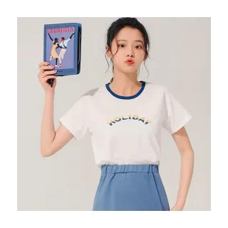 OB嚴選 美國棉快乾．情侶系列撞色滾邊印花上衣 《KL1332》 歷史價格詳細信息