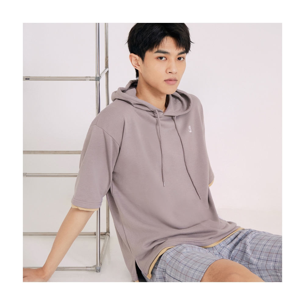 拼接短T 簡約拼接左胸文字印花 寬鬆短袖T恤【TJH1029】現貨＋預購 Doppler 歷史價格詳細信息