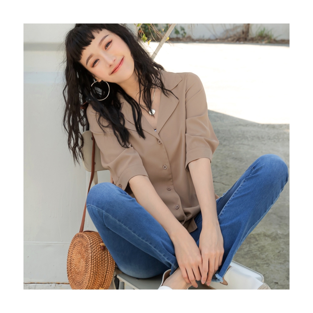 五分袖罩衫 蕾絲 上衣-短款勾花鏤空百搭女裝2色74ab47[獨家進口][米蘭精品] 歷史價格詳細信息