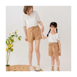 【OB 嚴選】純棉綁帶造型鬆緊腰短褲親子款女 《BA7040》 歷史價格詳細信息