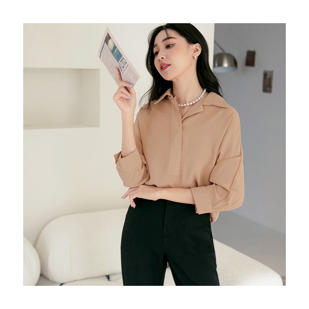 雪紡--輕甜魅力簡約大方圓領微甜手寫感英字拼接雪紡七分袖上衣(黑.灰XL-5L)-U387熊衣褲語 歷史價格詳細信息