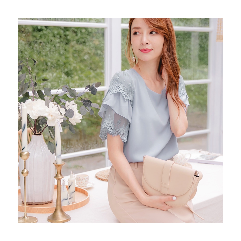 層次荷葉袖甜美綁帶星星雪紡上衣 《AB15328》 歷史價格詳細信息