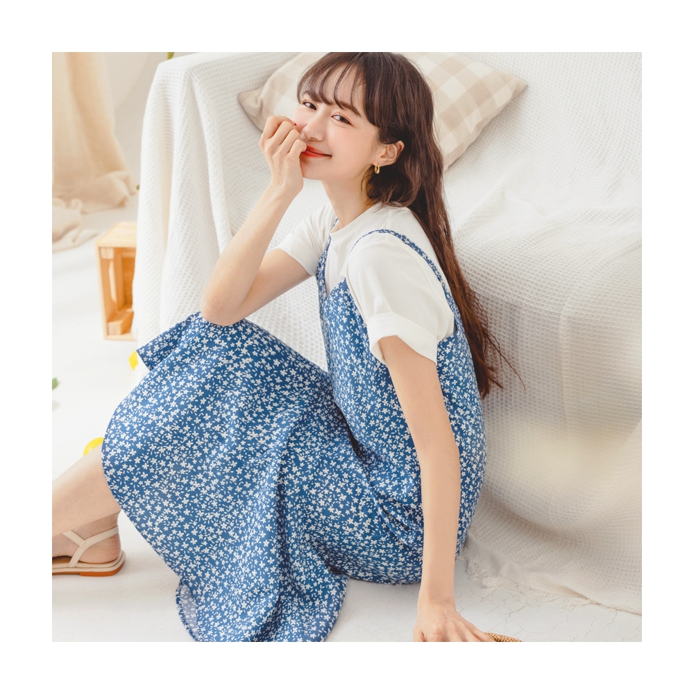 OB嚴選 碎花抓皺綁帶肩帶背心 《AB18777》 歷史價格詳細信息