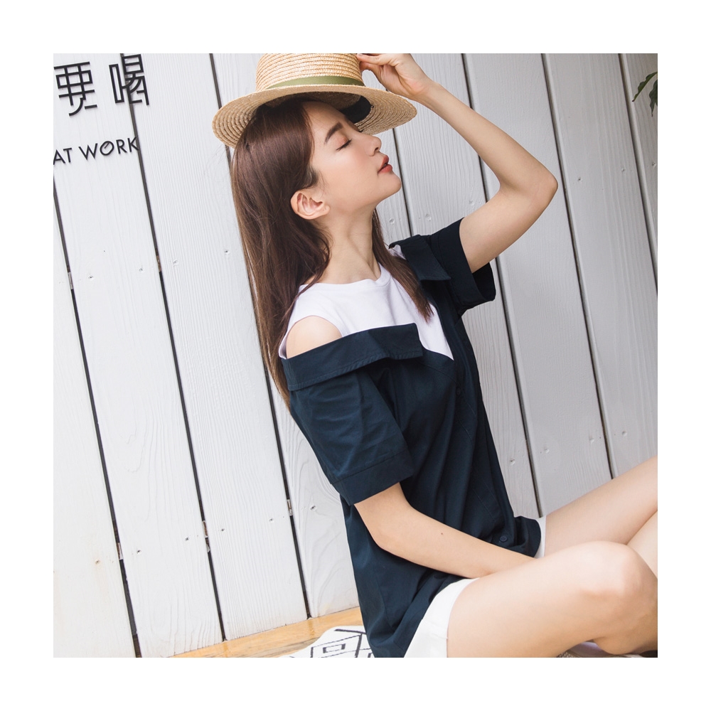 OB嚴選 假兩件高含棉直紋露背綁帶收腰洋裝 《DA8884》 歷史價格詳細信息