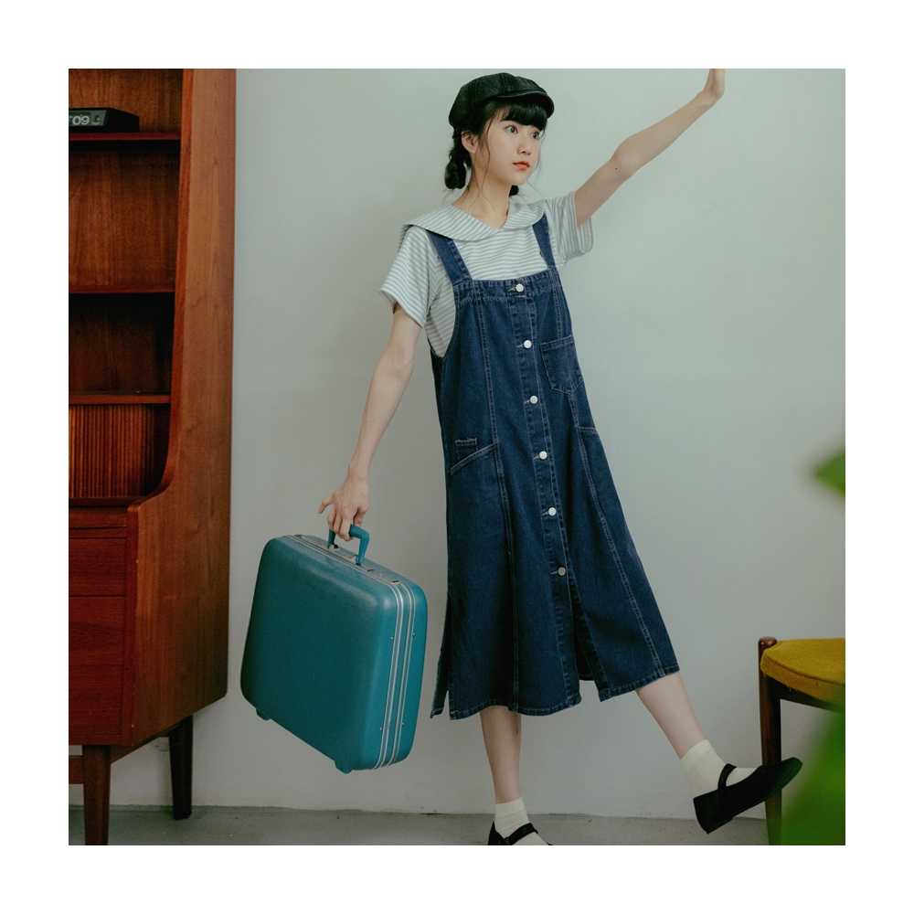 【OB 嚴選】大口袋側開衩棉質長版上衣洋裝 《KS0842》 歷史價格詳細信息