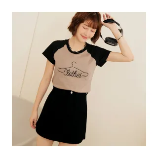 OB嚴選 純棉質感印花撞色拉克蘭袖上衣 《AB18570》 歷史價格詳細信息