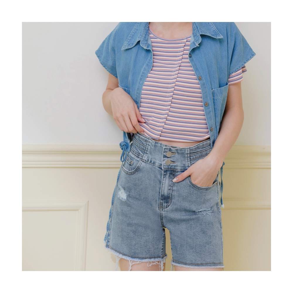 【OB 嚴選】小腰精彈力造型高腰不收邊寬褲 《BA7053》 歷史價格詳細信息