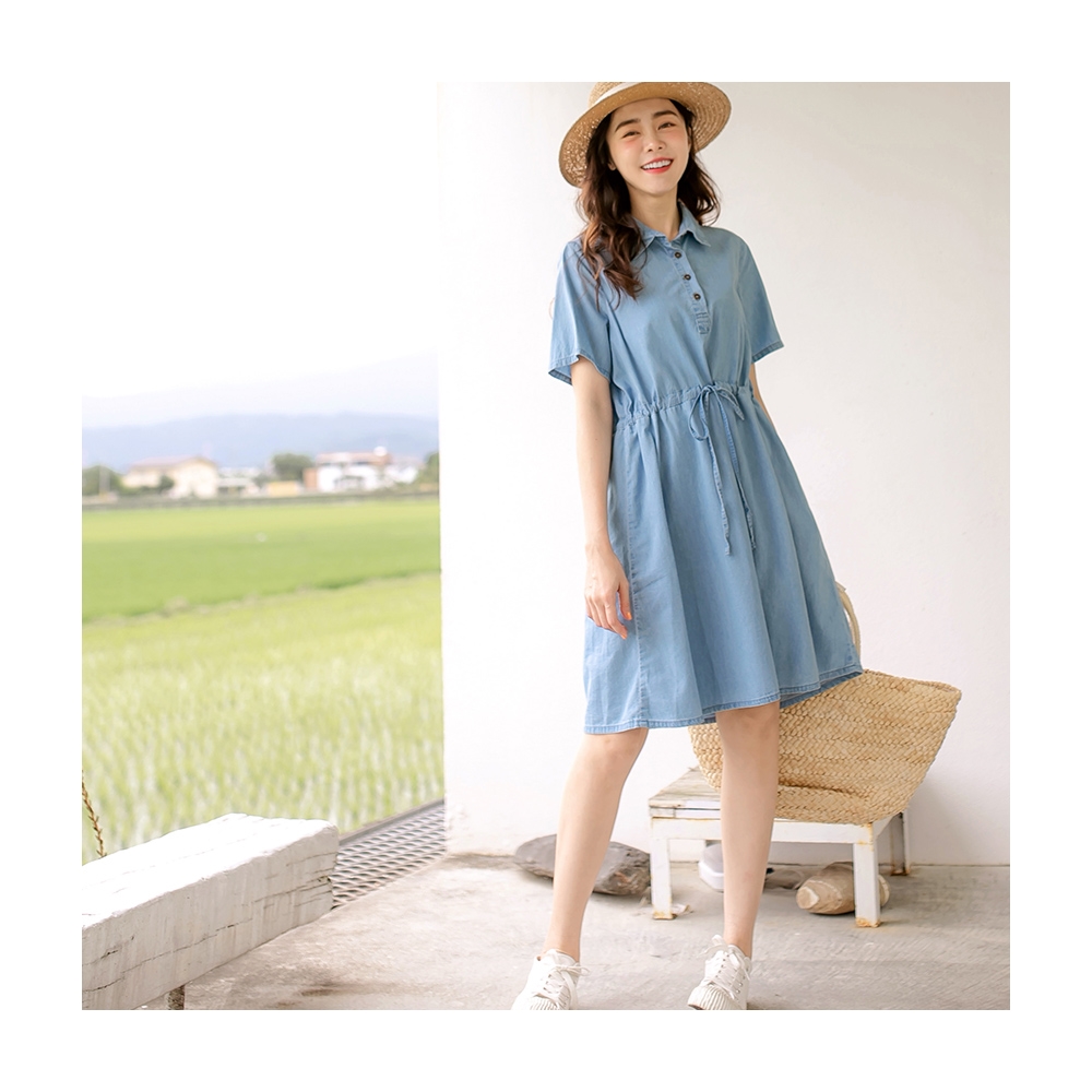 收腰牛仔短袖蠻可愛的一個款質感很好高級煙灰色復古乖巧泡泡袖搭配的半裙學院風紅格配色一片式側 歷史價格詳細信息