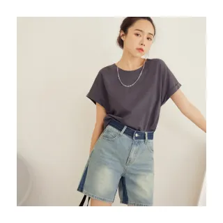 【OB 嚴選】水洗刷色牛仔波浪鬆緊A字短褲 《BA7277》 歷史價格詳細信息