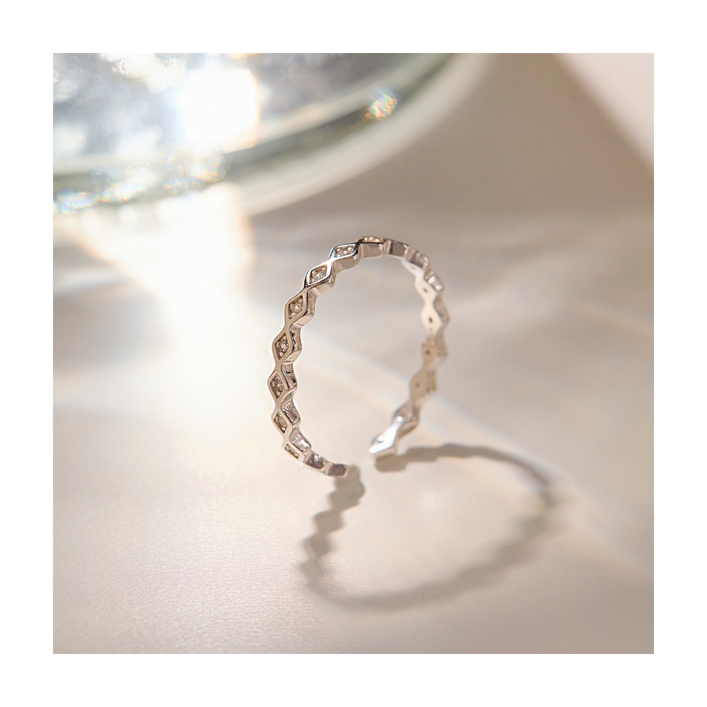 925純銀幾何戒指女小眾設計簡約ins潮輕奢冷淡風時尚個性開口指環~玲瓏心飾 歷史價格詳細信息