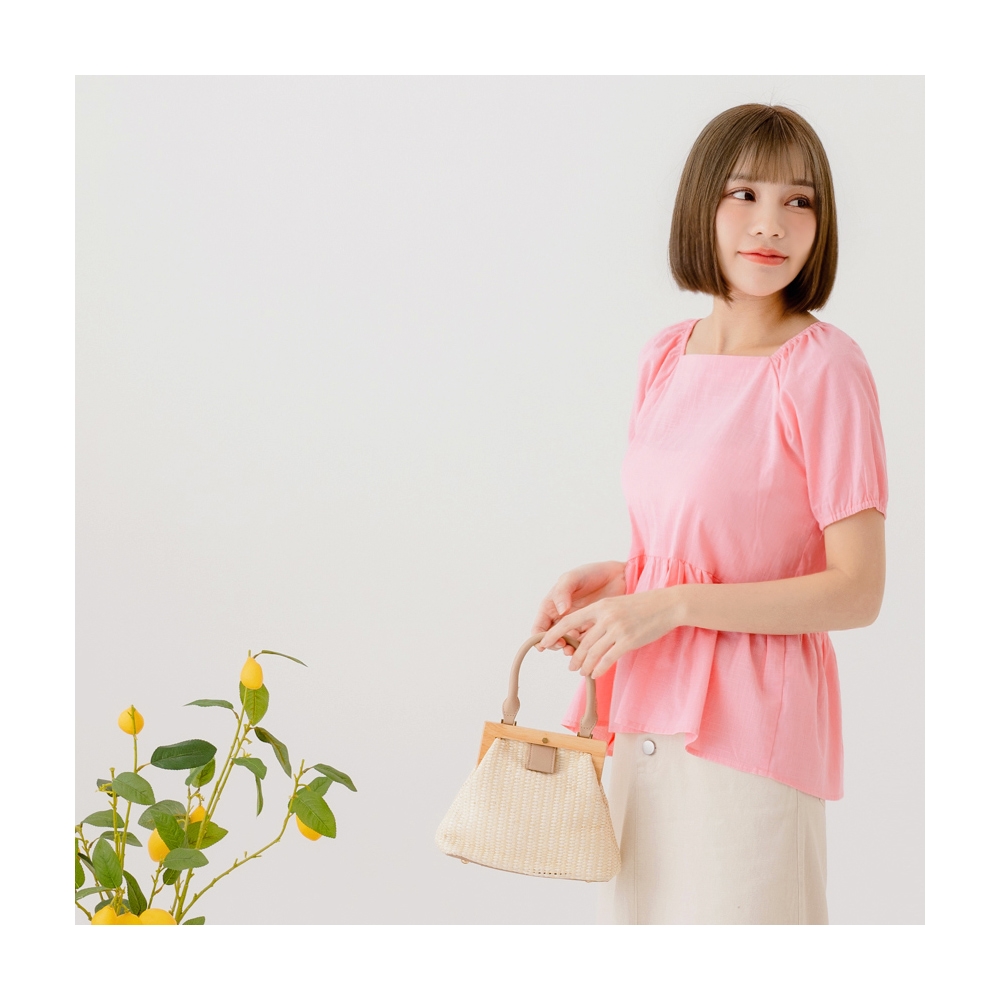 【OB 嚴選】純棉小露肩撞色印圖T恤上衣 《AB18542》 歷史價格詳細信息