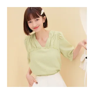 OB嚴選 立體紋理荷葉拼接傘襬拋袖上衣 《AB16914》 歷史價格詳細信息