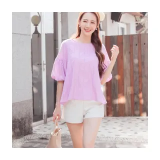 【OB 嚴選】高含棉圓領拼接印花層次荷葉短袖上衣 《AB15910》 歷史價格詳細信息