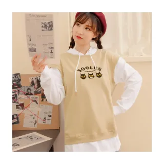 【OB 嚴選】黃阿瑪Socles刺繡假兩件連帽上衣女款 《IF0040》 價格比較,價格查詢,歷史價格詳細信息