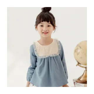 【OB 嚴選】純棉蕾絲拼接網紗領半開襟後開釦傘擺上衣 《QA1717》 價格比較,價格查詢,歷史價格詳細信息