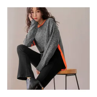 OB嚴選 寬鬆撞色滾邊落肩拼接袖針織毛衣 《FA2838》 歷史價格詳細信息