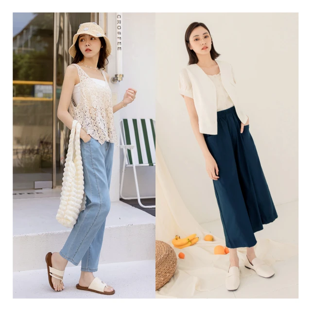 大尺碼-涼感彈力直筒褲-復古藍-58426 歷史價格詳細信息