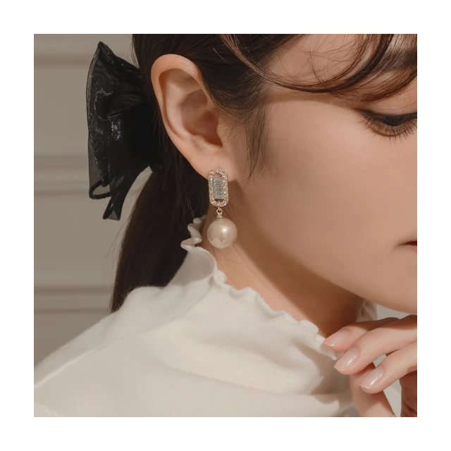 925銀針法式簡約冷淡風一字珍珠小耳針高級感耳環日常通勤氣質女 歷史價格詳細信息