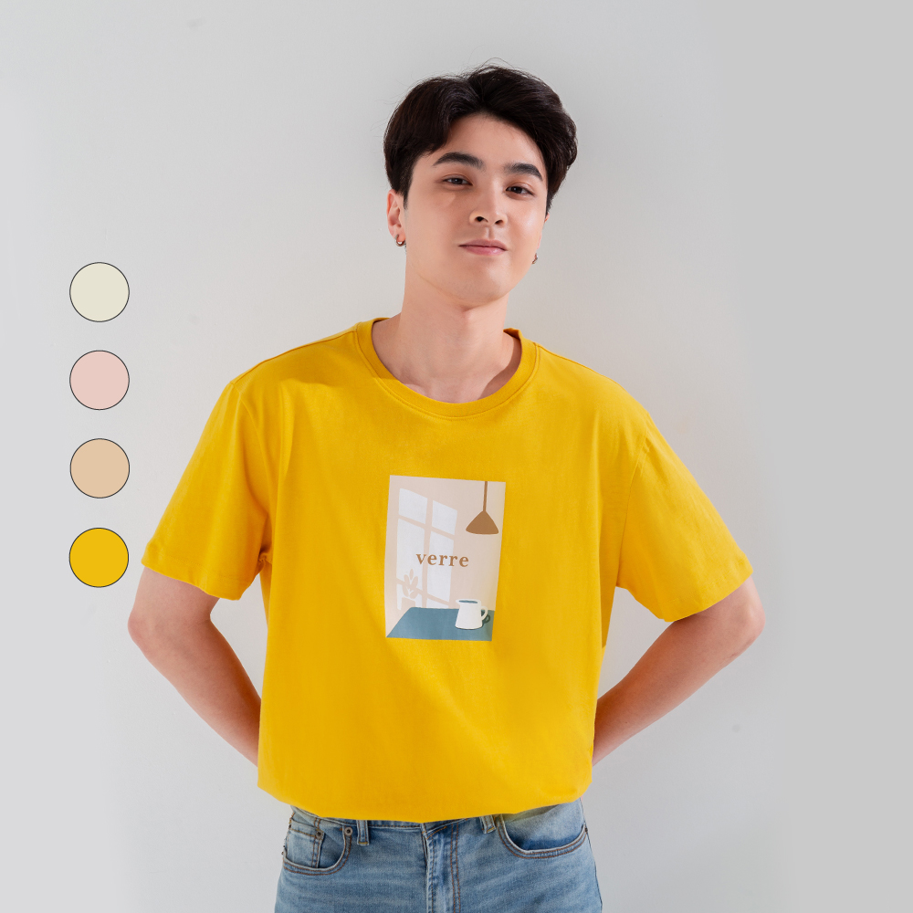 窗外意象印花短袖上衣-超爽棉｜02158310005｜50% Fifty Percent官方旗艦店 歷史價格詳細信息