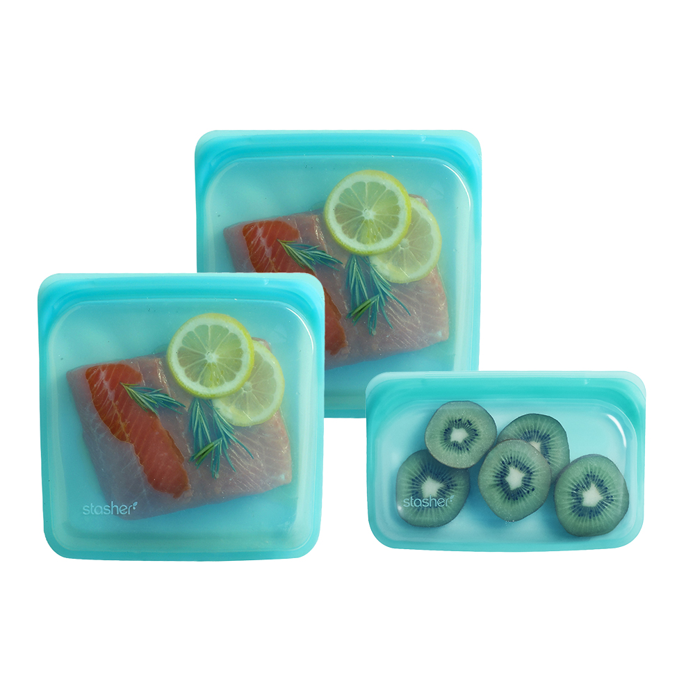 Stasher 矽膠密封袋3件組-湖水藍(大長形+方形+長形) 歷史價格詳細信息