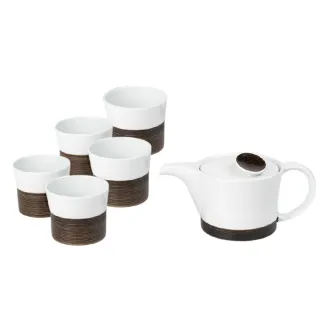 【白山陶器】麻紋/飲茶組/咖啡色(日本國民餐桌上的雋永設計) 歷史價格詳細信息