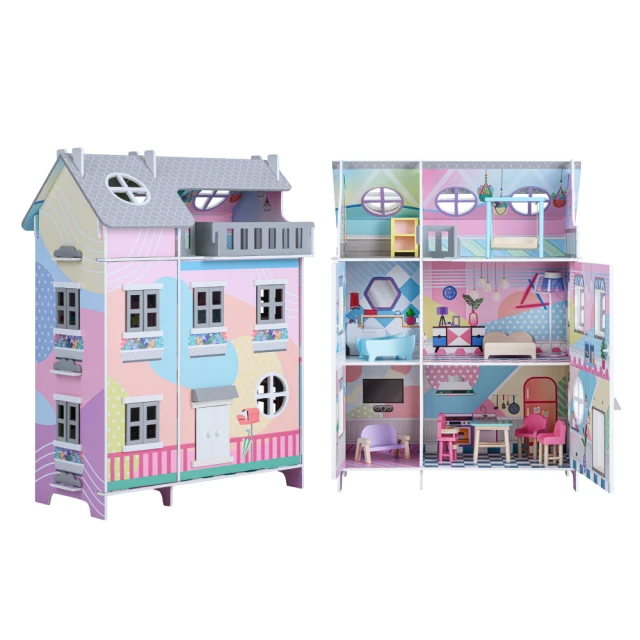 【Teamson】奇境日光室木製聲光豪華芭比娃娃屋(附11家具配件) 價格比較,價格查詢,歷史價格詳細信息