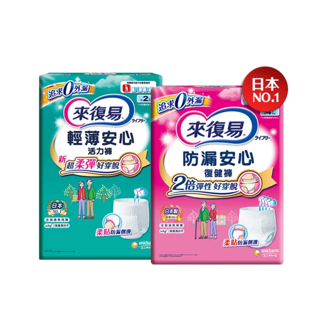 來復易 成人褲型紙尿褲 3箱購(防漏復健褲/輕薄活力褲) 歷史價格詳細信息