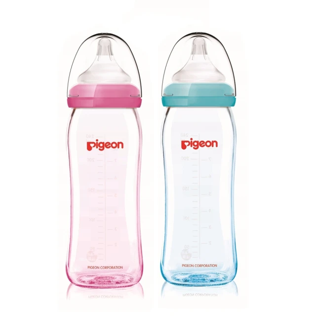 Pigeon 貝親 矽膠護層 寬口 母乳實感玻璃奶瓶 160ml/240ml【宜兒樂】 歷史價格詳細信息