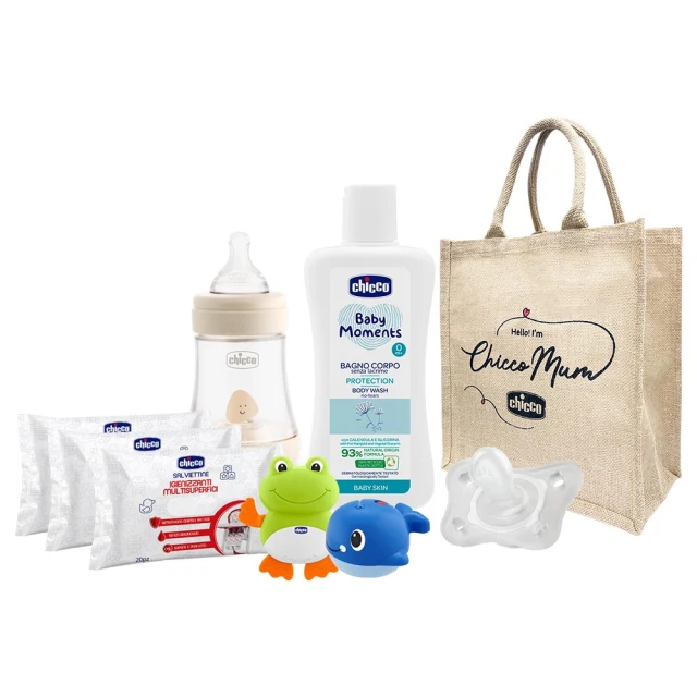 【Chicco】寶貝嬰兒新生安撫禮袋組-奶瓶/奶嘴/洗沐/洗澡玩具(內含編織袋) 歷史價格詳細信息