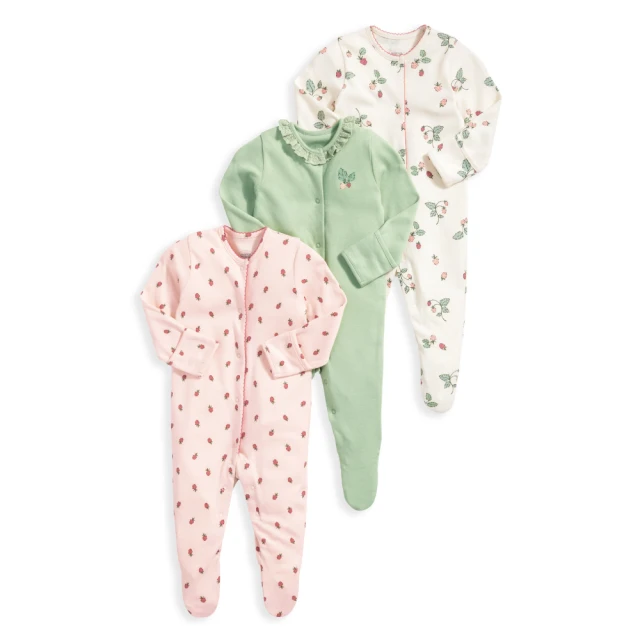 【Mamas & Papas】草莓果實-連身衣3件組(4種尺寸可選) 歷史價格詳細信息