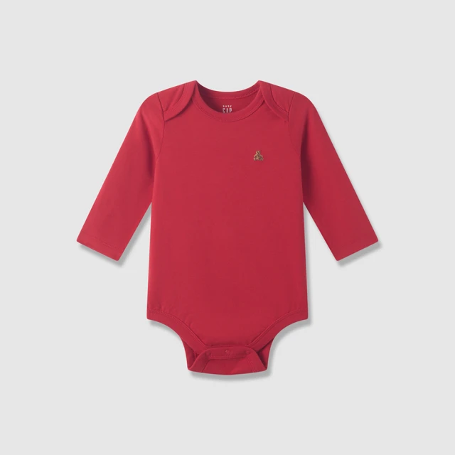 Gap 嬰兒 純棉小熊刺繡長袖包屁衣-紅黑條紋(787442) 歷史價格詳細信息
