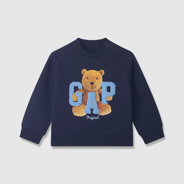 【GAP】幼童裝 Logo小熊刺繡印花刷毛圓領長袖上衣-粉色(606608) 歷史價格詳細信息