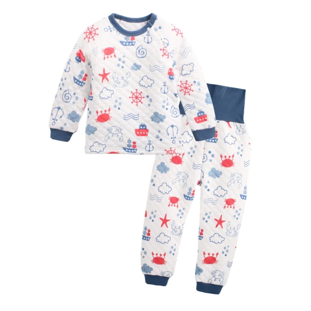 【Baby 童衣】任選 居家套裝 兒童睡衣 薄長袖套裝 寶寶居家服 88020(藍企鵝) 歷史價格詳細信息