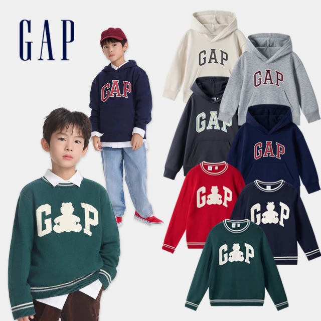 【GAP】兒童裝 Logo印花束口鬆緊褲 碳素軟磨法式圈織系列-白色(838326) 歷史價格詳細信息