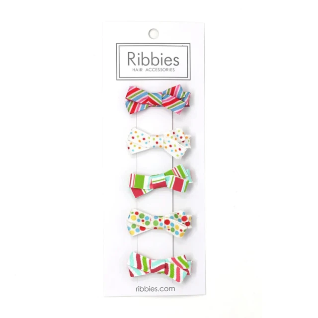 【Ribbies】糖果蝴蝶結5入組-可圈可點(蝴蝶結髮夾) 歷史價格詳細信息
