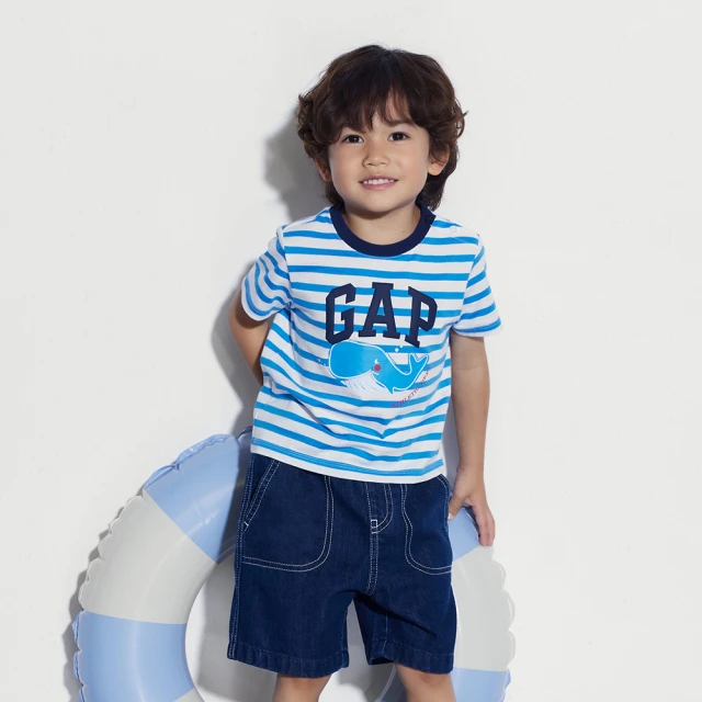 Gap 男幼童 Logo短袖T恤短褲套裝-紅色套裝(663624) 歷史價格詳細信息